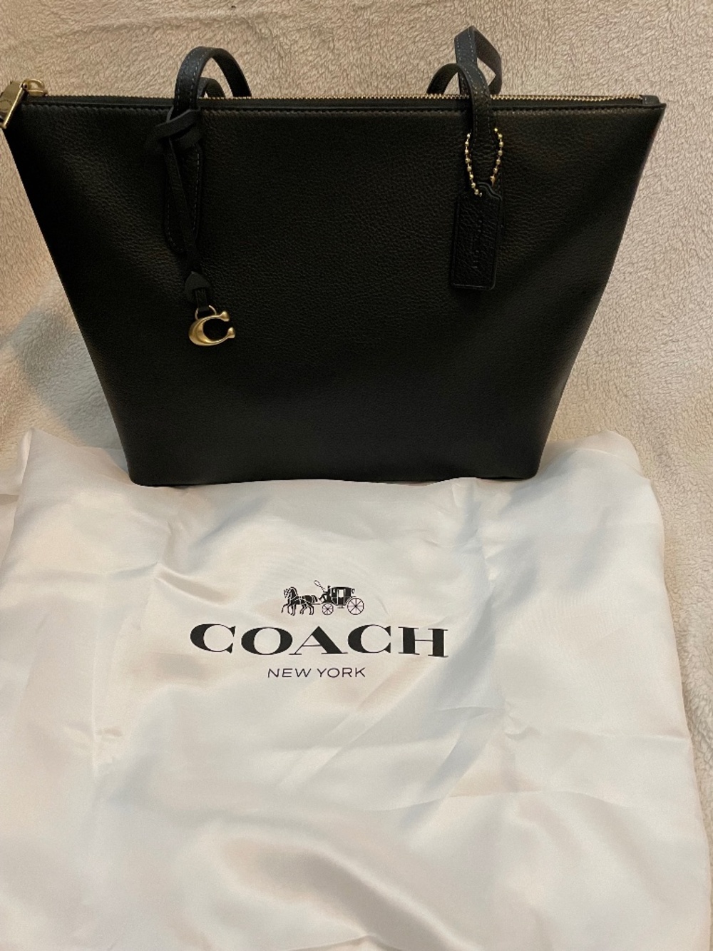 Coach Bella Small Pebbled Tote - Black